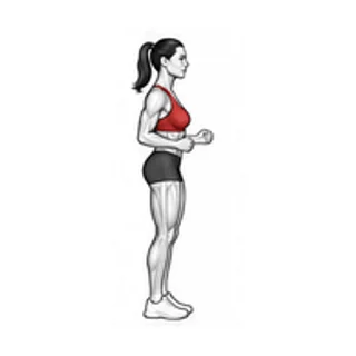 Standing knee-to-hand march movement illustration