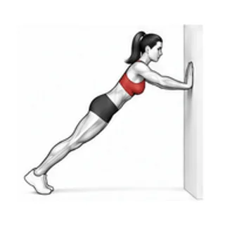 Wall plank knee drive movement illustration
