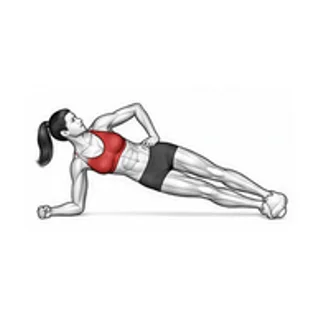 Side plank top-leg lift · right movement illustration