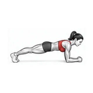 Forearm plank rock movement illustration