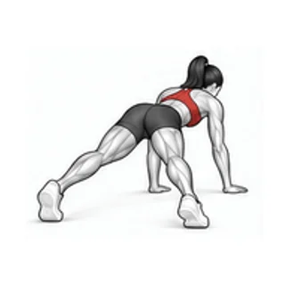 Lateral plank hand walk movement illustration