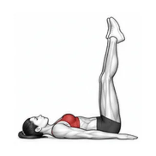Vertical-leg crunch movement illustration