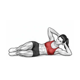 Side-lying oblique crunch · right movement illustration